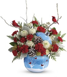 Teleflora's Cardinals In The Snow Ornament from Backstage Florist in Richardson, Texas